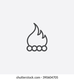 Line Bonfire Icon