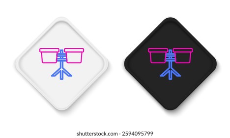 Line Bongo drum icon isolated on white background. Musical instrument symbol. Colorful outline concept. Vector