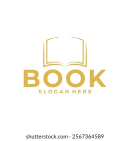 Line Book Education logo vector icon template