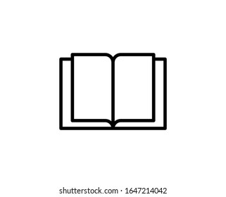 Line Book icon isolated on white background. Outline symbol for website design, mobile application, ui. Book pictogram. Vector illustration, editorial stroke. Eps10