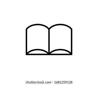 Line Book icon isolated on white background. Outline symbol for website design, mobile application, ui. Book pictogram. Vector illustration, editorial stroke. Eps10