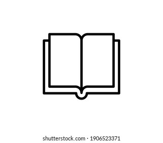 Line Book icon isolated on white background. Outline symbol for website design, mobile application, ui. Book pictogram. Vector illustration, editorial stroke. Eps10