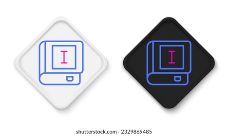 Line Book icon isolated on white background. First volume. Colorful outline concept. Vector