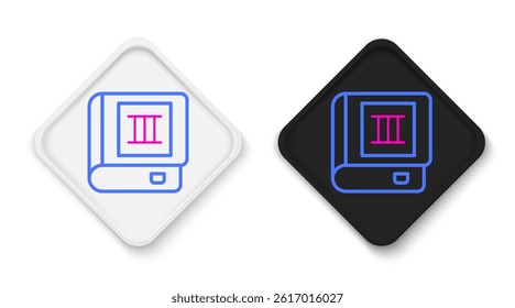 Line Book icon isolated on white background. Third volume. Colorful outline concept. Vector