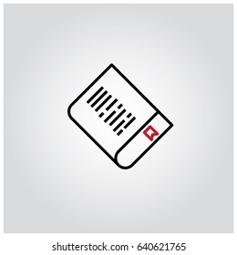 Line book icon. Vector illustration.