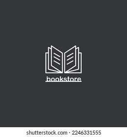 Line book icon.Library, school, education, bookstore logo design.