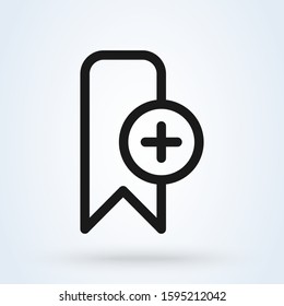 line bookmark add. vector modern icon design illustration