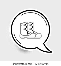 Line Boots icon isolated on grey background. Colorful outline concept. Vector