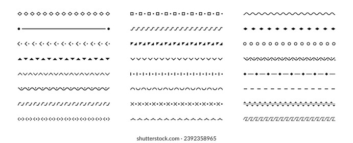 Borde de línea. Bordes decorativos. divisor de línea. vector