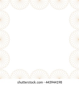 Line border frame with abstract guilloche lace contour on white (transparent) background. Space for text can be used for invitations, poster or greeting cards. Vector illustration eps