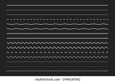 Line Border Set, Dotted Lines, Wavy Line Border, Wave Lines, Line Vector, Dashed Border, Dashed Line, Curvy Lines, Vector Illustration Background