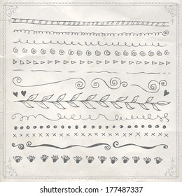 line border vector leaf drawn hand set doodle ink design hand drawn vector line frame set and design part line border vector leaf drawn hand set doodle ink design vegetation flower nails crowd fingers