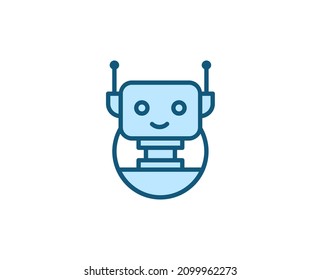 Line-Bot-Symbol einzeln auf weißem Hintergrund. Umrisssymbol für Webdesign, mobile Applikation, i. Elektronik-Piktogramm. Vektorgrafik, redaktionelle с k. 