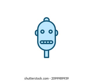 Line Bot icon isolated on white background. Outline symbol for website design, mobile application, ui. Electronics pictogram. Vector illustration, editorial stroсk. 