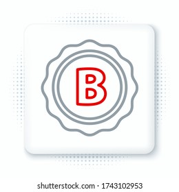 Line Bottle cap with inscription beer icon isolated on white background. Colorful outline concept. Vector