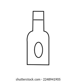 line Bottle icon isolated on black background.element vector