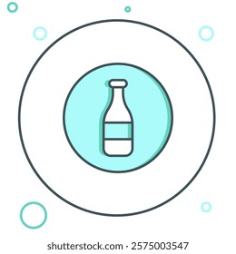 Line Bottle icon isolated on white background. Colorful outline concept. Vector