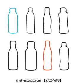 line bottle Icon set. Stock vector illustration isolated on white background.