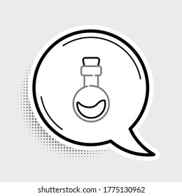Line Bottle with love potion icon isolated on grey background. Valentines day symbol. Colorful outline concept. Vector