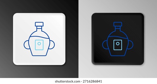 Line Bottle of maple syrup icon isolated on grey background. Colorful outline concept. Vector