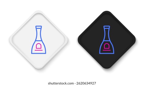 Line Bottle of nail polish icon isolated on white background. Colorful outline concept. Vector