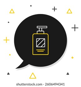Line Bottle of shampoo icon isolated on white background. Colorful outline concept. Vector