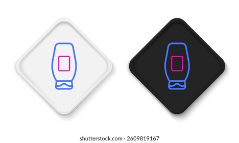 Line Bottle of shampoo icon isolated on white background. Colorful outline concept. Vector