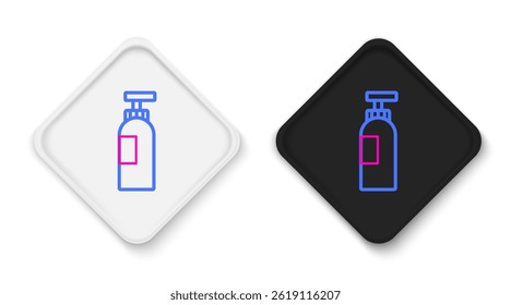 Line Bottle of shampoo icon isolated on white background. Colorful outline concept. Vector
