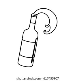 line bottle splashing wine icon