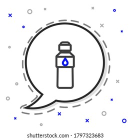 Line Bottle of water icon isolated on white background. Soda aqua drink sign. Colorful outline concept. Vector Illustration