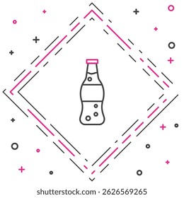 Line Bottle of water icon isolated on white background. Soda aqua drink sign. Colorful outline concept. Vector Illustration