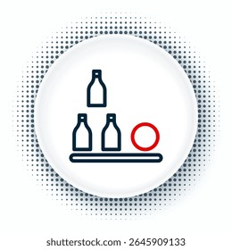 Line Bottles ball icon isolated on white background. Colorful outline concept. Vector