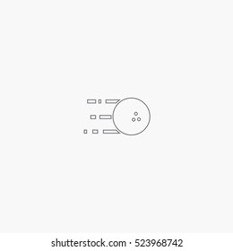 line bowling ball icon