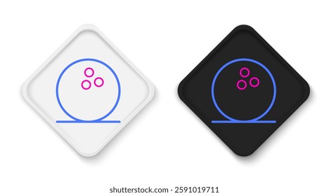 Line Bowling ball icon isolated on white background. Sport equipment. Colorful outline concept. Vector