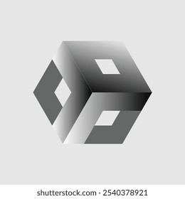 Idea del logotipo del diseño del arte de la caja de línea
