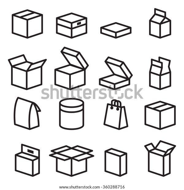 Line Box Icons Stock Vector (Royalty Free) 360288716