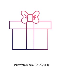 line box of present gift with ribbon design