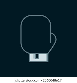 Line Boxing glove icon isolated on black background. Flat filled outline style with shadow. Vector