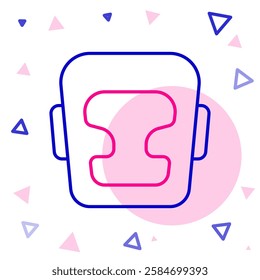 Line Boxing helmet icon isolated on white background. Colorful outline concept. Vector