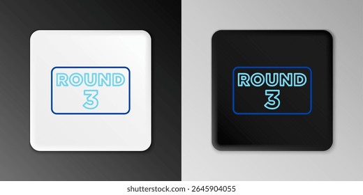 Line Boxing ring board icon isolated on grey background. Colorful outline concept. Vector
