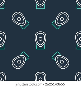 Line Boxing training paws icon isolated seamless pattern on black background.  Vector