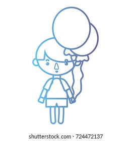 line boy with hairstyle design and balloons