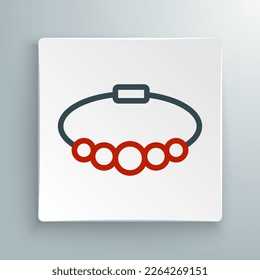 Line Bracelet jewelry icon isolated on white background. Bangle sign. Colorful outline concept. Vector