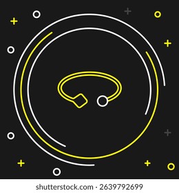 Line Bracelet jewelry icon isolated on black background. Bangle sign. Colorful outline concept. Vector