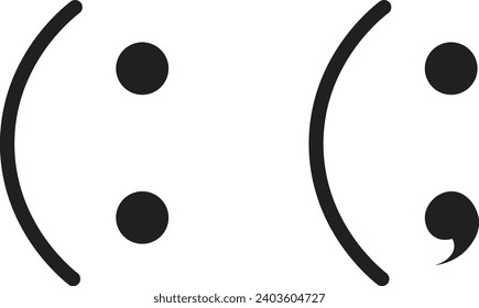 Line bracket emoji vector illustration