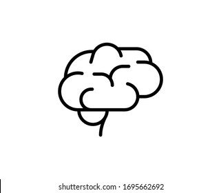 Icono de Línea Cerebro aislado en fondo blanco. Símbolo de esquema para diseño de sitio web, aplicación móvil, ui. Pictograma cerebral. Ilustración vectorial, derrame editorial. Eps10