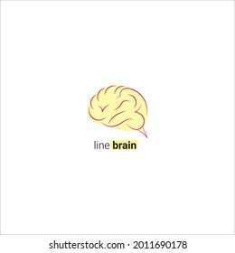 line brain logo design template