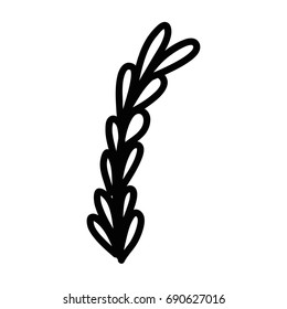 line branch with leaves decoration design