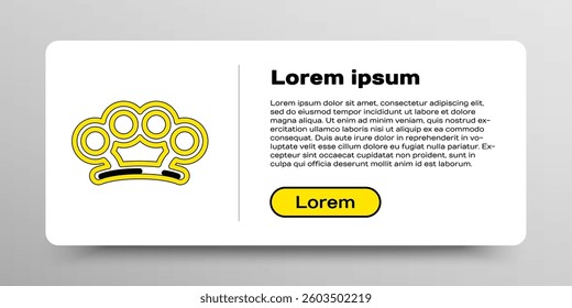 Line Brass knuckles icon isolated on white background. Colorful outline concept. Vector