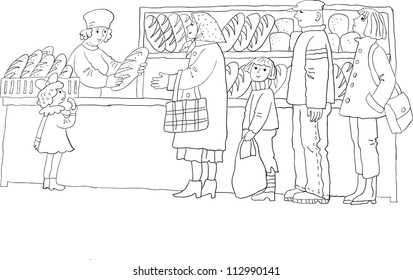line for bread